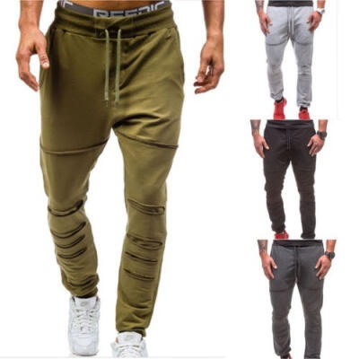 

Men Casual Sport Pants Long Trouser Fitness Tracksuit Joggers Sweatpants