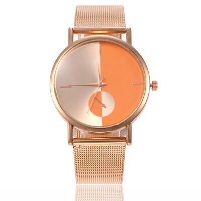 

Creative alloy mesh with men&women with casual watches simple scale quartz watch