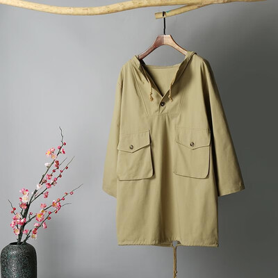 

Fashion Women Solid Color Longline Coat Hooded Long Sleeve Drawstring Buttons Pocket Loose Casual Outerwear