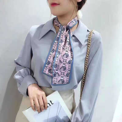 

Korea Dongdaemun scarf scarves decorative queen pattern small scarf spring&summer scarf double fashion streamers