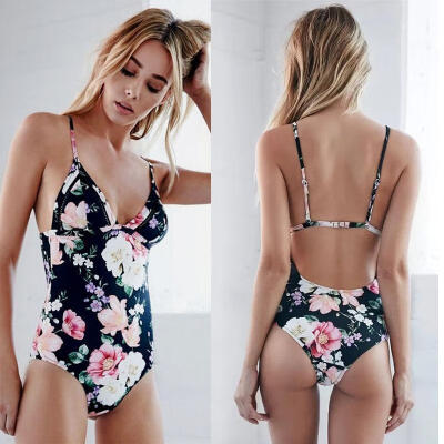 

Hot Women&39s Swimwear One Piece Swimsuit Monokini Push Up Padded Floral Bikini
