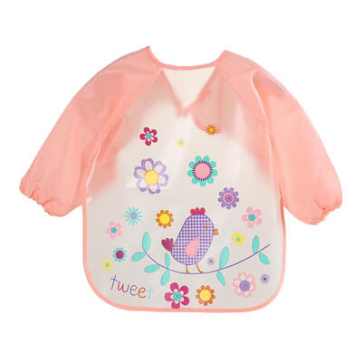 

Cartoon Waterproof Unisex Baby Feeding Long Sleeve Art Apron Animal Bibs