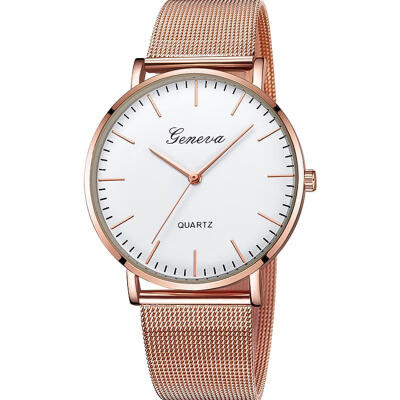 

Relogio Feminino Geneva Women Watches Luxury Mesh Band Stainless Steel Analog Quartz Wristwatch Woman Lady Silver Watch