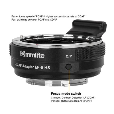 

Commlite CM-EF-E HS Electric High Speed Lens Mount Adapter Ring AF Auto Focus for Canon EF EF- Lens to E-Mount Camera for Sony A