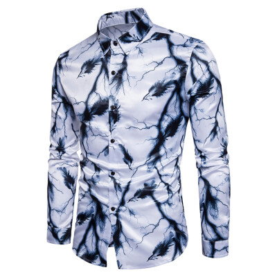 

Feather&Lightning Print Long Sleeve Shirt