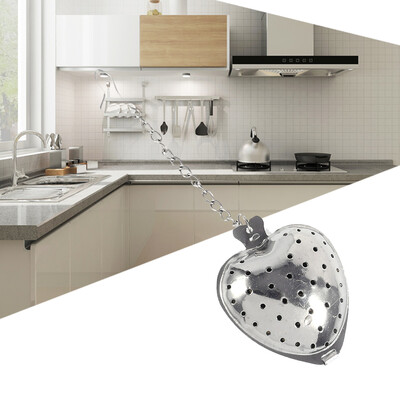 

Loose Tea StrainerStainless Steel Loose Tea Infuser Leaf Strainer Filter Diffuser Herbal Spice Love Heart ChainTea Strainer
