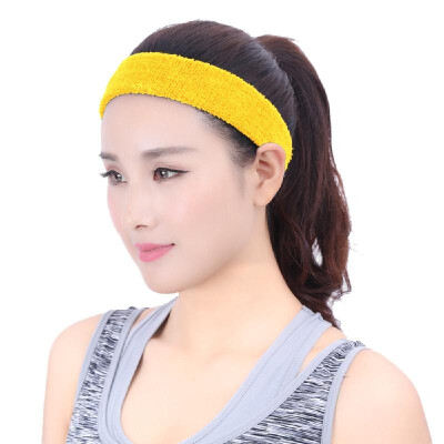 

Sports Sweatband Men Women Elastic Headband Anti-slip Fitness Hairband Athletic Cotton Terry Cloth for Running Gym Working Out