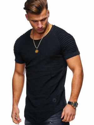 

Men Slim Fit Short Sleeve V Neck Gym Muscle Casual T-shirt Tops Blouse Summer