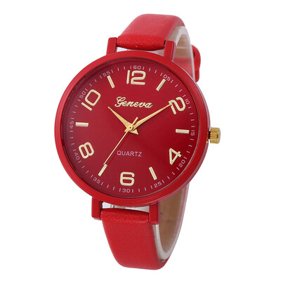 

Simple Style Large Dial Roman Numerals Fresh Ladies Watch De Fashion Montres Femmes Womens Watches Fashion Geneva Wristwatch
