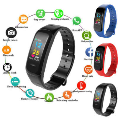 

Smart Band Watch Bracelet Touch Screen Fitness Tracker Blood Pressure Heart Rate