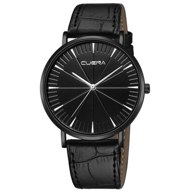 

Gobestart Fashion Mens Leather Military Casual Analog Quartz Wrist Watch Business Watches