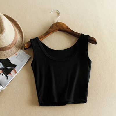 

Womens Solid Sexy Strapless U Neck Tank Top Sweet Solid Crop Top Strapless  Sleeveless Sexy Tank Top