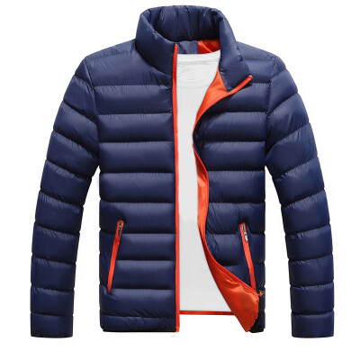 

Mens Solid Thick Warm Autumn Winter Coats Zipper Stand Collar Jackets Outwear