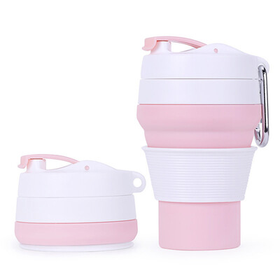 

Collapsible Travel Coffee Mug Silicone Water Cup Bottle BPA Free Protable Sport Mugs with Lid Fit for Office Plane or Outdoor