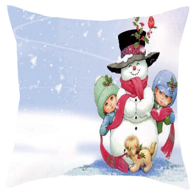 

Siaonvr Merry Christmas Short Plush Pillowcase Sofa Pad Set Home Decoration 18x18 Inch