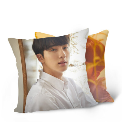 

Kpop BTS Bangtan Boys Throw Pillow Soft Velvet Core Included Double-Sided BTS Love Yourself Sofa Car Lumbar Cushion Pillow