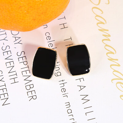 

2019 latest design brand creative literary fan drop glaze earrings generous minimalist earrings gifts for women