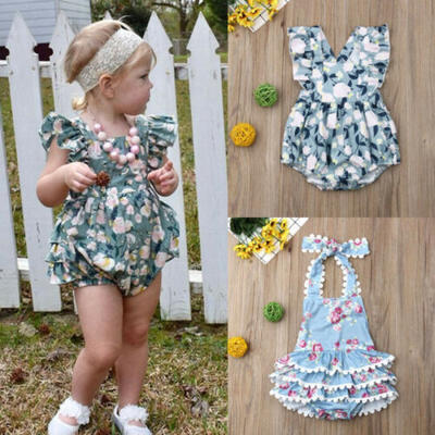 

Toddler Kids Baby Girls Flower Romper Bodysuit Jumpsuit Outfits Clothes Sunsuit