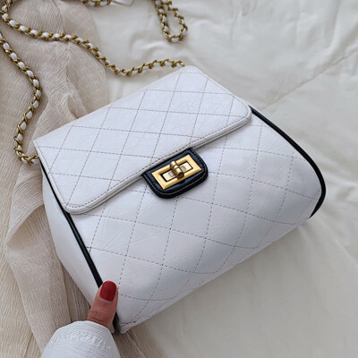 

North bag on the new bag foreign style womens bag 2019 Korean wave Joker Messenger bag fashion Lingge chain shoulder bag