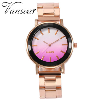 

RM Vansvar Women Rose Gold Steel Colorful Dial Quartz Watch Analog Wrist Watch