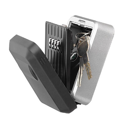 

Wall Mounted Outdoor Key Storage Lock Box 4-Digit Combination Password Key Safe Box Resettable Code Key Holder Hider with Waterpro