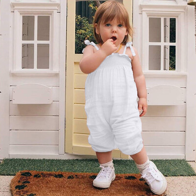 

Infant Baby Girls Sleeveless Solid Print Romper Jumpsuit Clothes