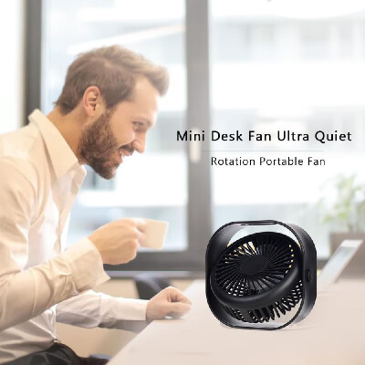 

Mini Desk Fan Ultra Quiet Fan USB Charging Rotation Portable ABS Cooling Table Fan