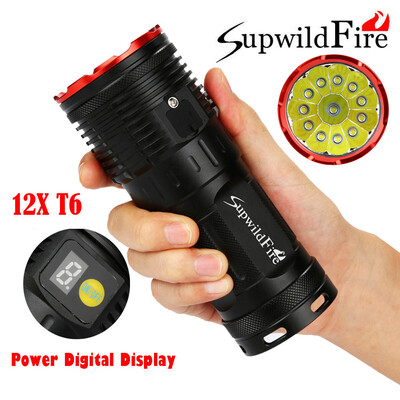 

Saidsome Supwildfire 35000LM 12 x XM- T6 LED Power Digital Display Hunting Flashligt flashlight lamp