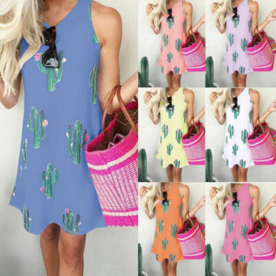 

Hot Women Floral Print Sleeveless Bandage Bodycon Evening Party Club Mini Dress