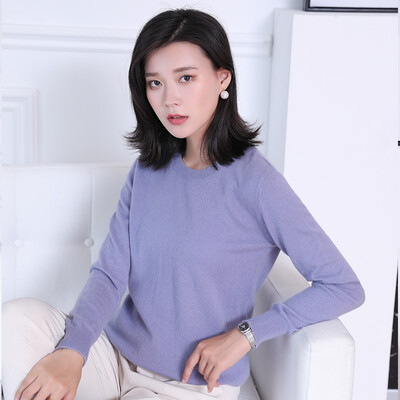 

QIANMUCHUN Womens round neck cashmere woolen suéter de lana Fashion Soft 5784