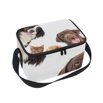 

ALAZA Lunch Box Insulated Lunch Bag Large Cooler Dog And Kitten Rabbit Tote Bag
