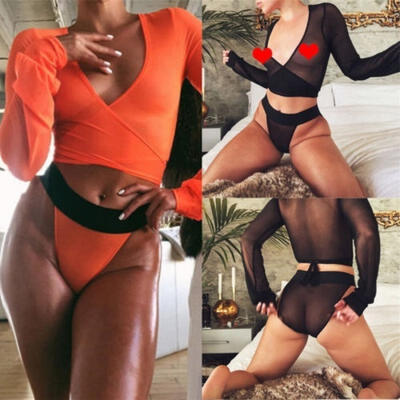 

New 2Pcs Womens Lace SexySissy Babydoll G-String Underwear Ladies Lingerie Set