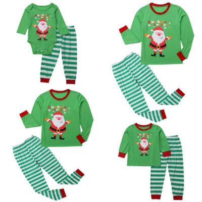 

UK 2PCS Family Matching Adult Women Kids Christmas Pyjamas Nightwear Pajamas PJs