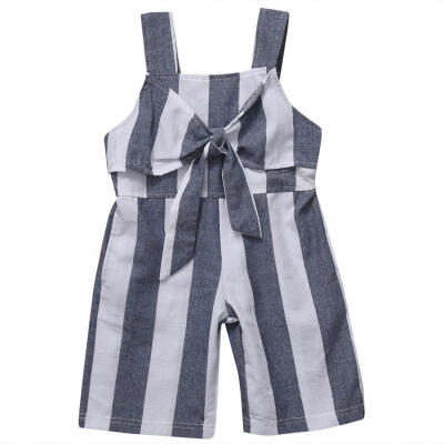 

Kids Girls Baby Sleeveless Striped Romper Jumpsuit Clothes Summer Cotton Outfits