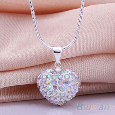 

Women\s Fashion Rhinestones Love Heart Pendant Choker Chain Necklace Jewelry