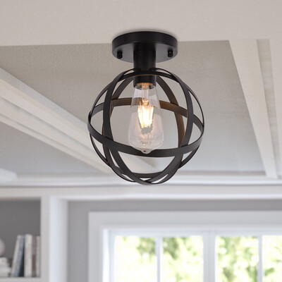 

Siaonvr Metal Cage Ceiling Light Industry Vintage Home Pedant Lighting