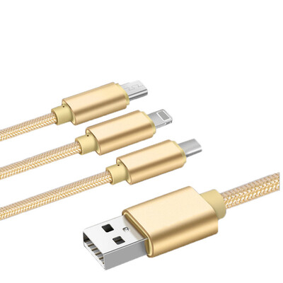 

3 in 1 Type-C USB Mobile Phone Data Cable for Android IPhone