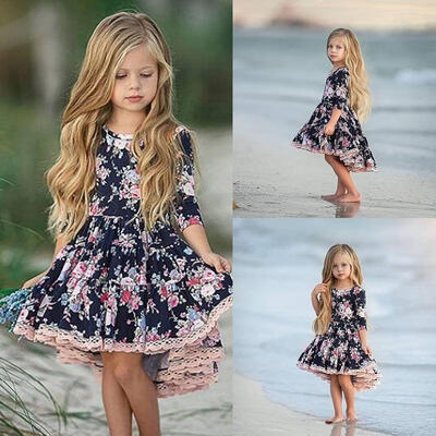 

Lovely Toddler Kids Baby Girls Princess Lace Floral Dress Pageant Wedding Party Clothes