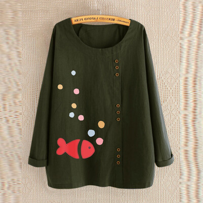 

Starmoon Fashion Baby Casual Animals Printed O-Neck Long Sleeve Button Blouse Tops Tee