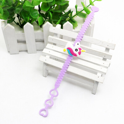 

Cartoon UNICORN Slap Bands Snap Band Bracelet Silicone Wristband Girls Party