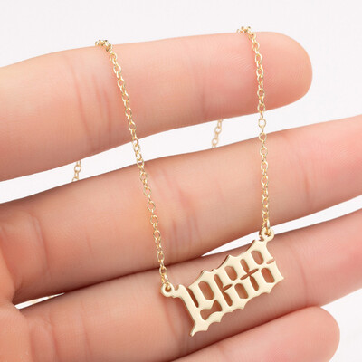 

Sale Custom Jewelry Special Date Year Number Necklace for Women from 1980 to 2002 Personalized Collares Necklaces