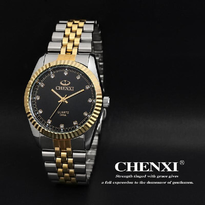 

High Quality Stainless Steel Analog Quartz Wristwatch Shining Rhinestone Embedded Business Watch for Man&Woman