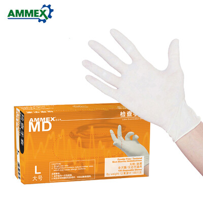 

AMMEX Disposable Powder-free Latex Gloves Home Industry Food Dental Medical Gloves Thicken Rubber Gloves 100pcspack