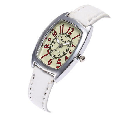 

Womens Casual Watch Leather Strap Stainless Steel Wristwatch Woman Simplel Elegant Red Watches For Lady Reloj Mujer