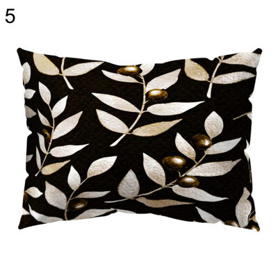 

Leaf Flower Stripe Pillow Case Cushion Cover Sofa Bed Car Cafe Office Decoration