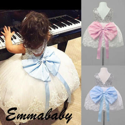 

Flower Girl Princess Lace Bridesmaid Wedding Dress Gown Tulle Tutu for Baby Kids
