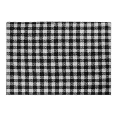 

Cotton Linen Tablemat White Black Check Placemat Square Heat Insulation Pad