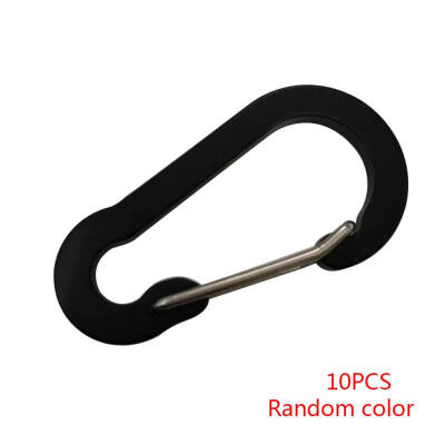 

10pcs Gourd-shaped Flat Carabiner Aluminum Alloy Spring Hook Outdoor Bottle Key Hang Buckles Random Color