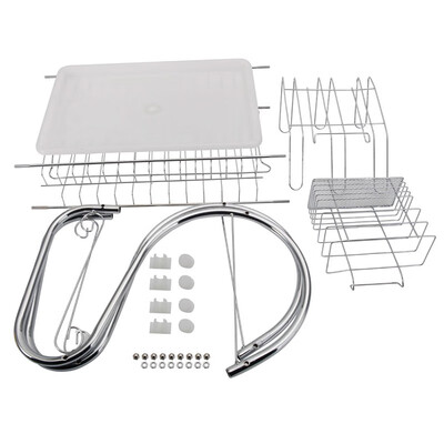 

Ktaxon Stainless 2-Layer Dish Drainer Multifunctional Silver Kitchen Dish Rack