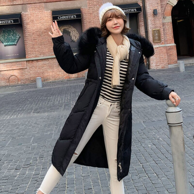 

Tailored Fashion Outerwear Long Sleeve Hooded Jackets Cotton-padded Pockets Bandage Coats